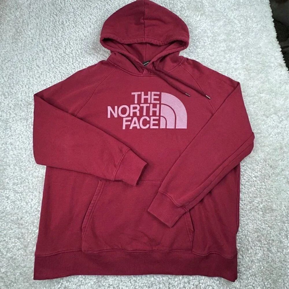 The North Face Luxe Half Dome Hoodie Red Maroon